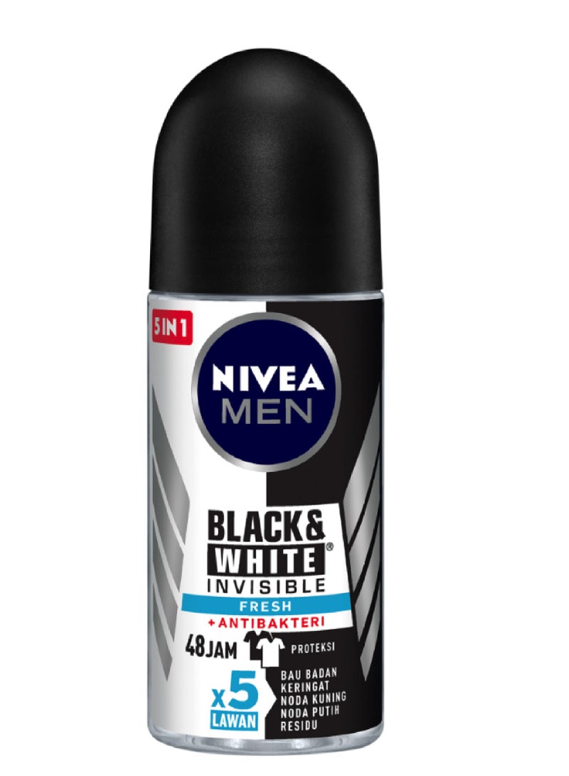 Nivea نيفيا للرجال مزيل العرق الأسود والأبيض غير المرئي 50 مل