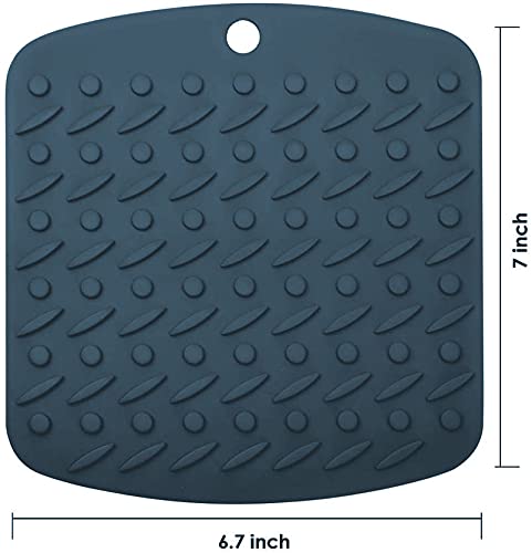 P-Plus International Silicone Trivet Mat Pot Holder Hot Pads for Table Trivet for Hot Dishes Non-Slip & Heat Resistant Modern Kitchen Hot Pads for Pots & Pans (Peacock, Pack of 4) - Image 2