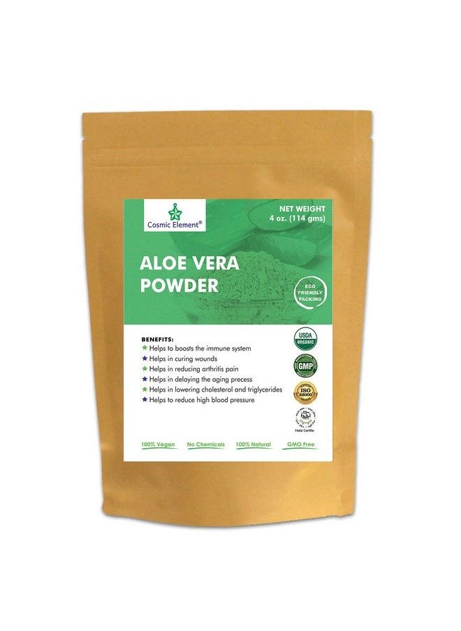 cosmic element - Organic Aloe Vera Powder 100% Pure Leaf Gel Hydrating After Sun Care Moisturizing For Face Body Skin & Hair Sun Burn Acne And Dry Damaged Skin (4 Oz) - Image 1