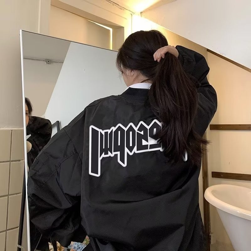 Baseball Jacket Women Spring Autumn Fashionable Couples Green Green  - Image 2