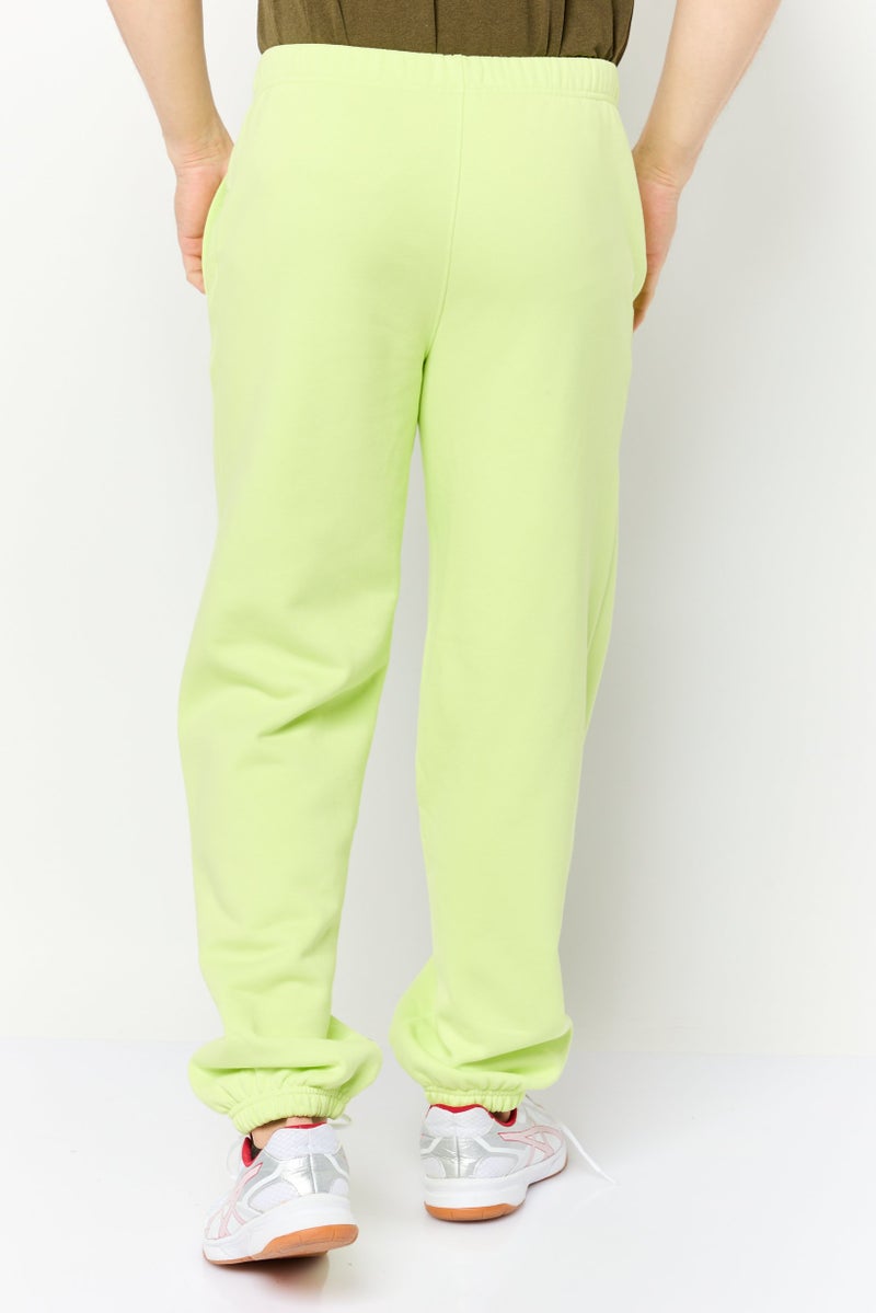 ESPRIT Men Regular Fit Brand Logo Sweatpants, Lime Green - Image 3