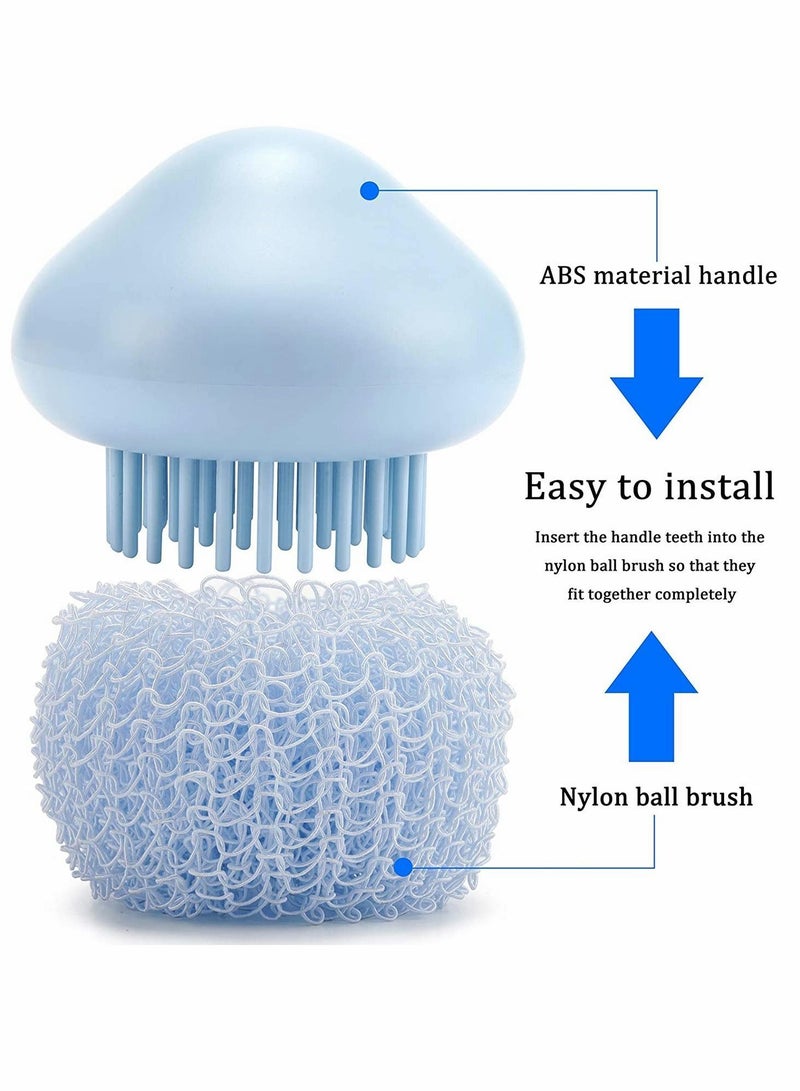 Dish Brushes, Scrubber, Sponges for Dishes, Reusable and Sturdy Mesh Scourers Round Pads Household or Kitch Cleaning, Pack of 4 - Image 4