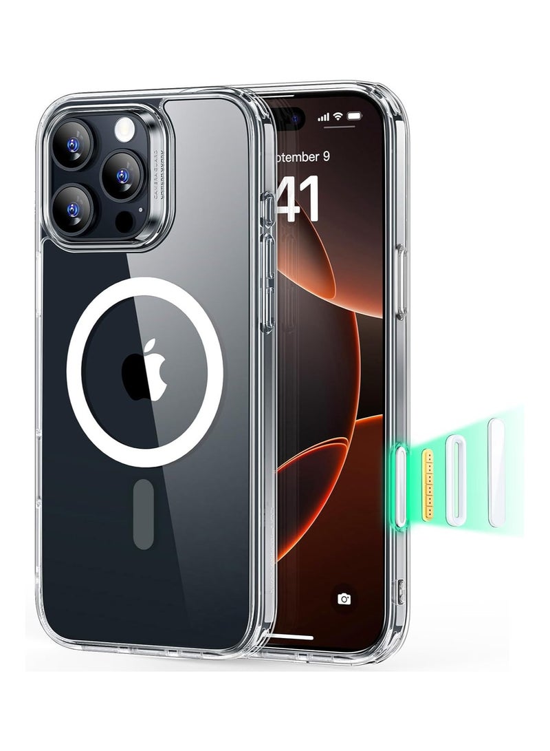 حافظة لهاتف آيفون 16 برو مع زر تحكم بالكاميرا ، متوافقة مع ماج سيف ، حماية عسكرية مقاومة للصدمات ، حافظة هاتف مغناطيسية لهاتف آيفون 16 برو ، واضحة - Image 1