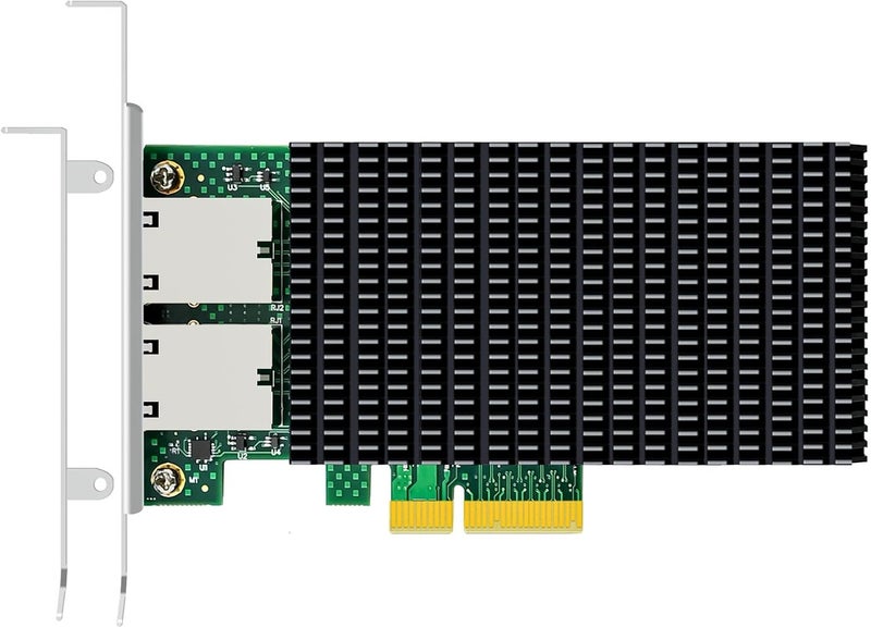 GLOTRENDS بطاقة شبكة ST7368 10G RJ45 Ethernet مع وحدة تحكم Intel X550، واجهة PCIE 3.0 X4، تدعم نظام التشغيل Windows 11/10/ Windows Server/Linux/ESX/ESX/VMware ESXi (لا تدعم نظام التشغيل Mac OS) - Image 1
