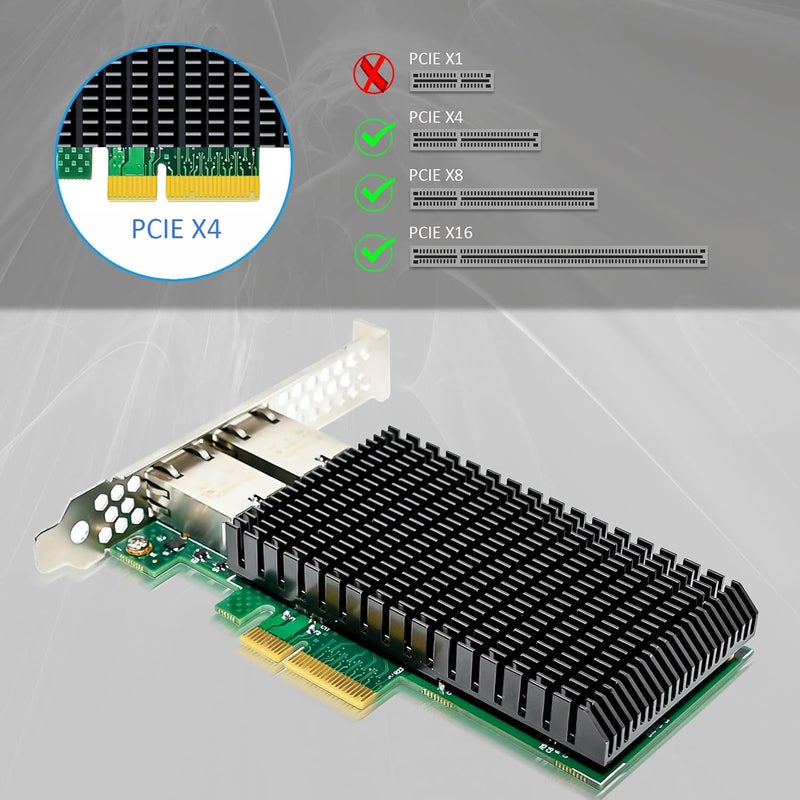 GLOTRENDS بطاقة شبكة ST7368 10G RJ45 Ethernet مع وحدة تحكم Intel X550، واجهة PCIE 3.0 X4، تدعم نظام التشغيل Windows 11/10/ Windows Server/Linux/ESX/ESX/VMware ESXi (لا تدعم نظام التشغيل Mac OS) - Image 5