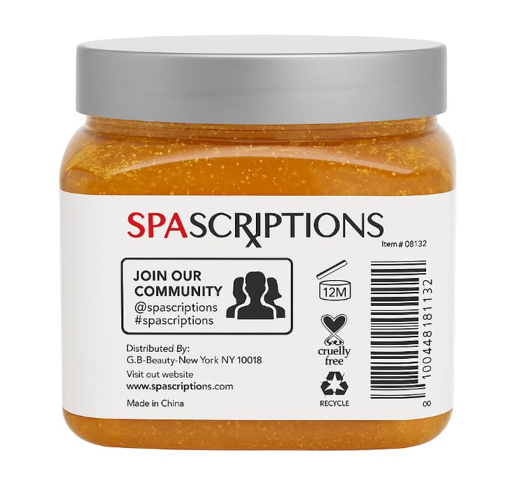spascriptions Turmeric & Collagen Body Scrub with Brown Sugar & Vitamin E â€“ Exfoliating Scrub for Glowing Skin â€“ Deep Cleansing, Polishing & Softening Formula â€“ Natural Skincare for Body & Face (21 oz, Turmeric) - Image 5