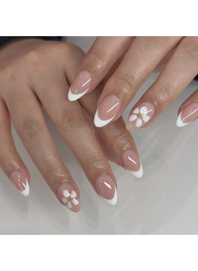 Kanza 24Pcs Press on Nails, False Nails, Fake Nails Set for Women Girls Nail Art Accessories, Press On Nail with Glue Stickers for Easy Apply, Stick On Fingernails Set - Image 1