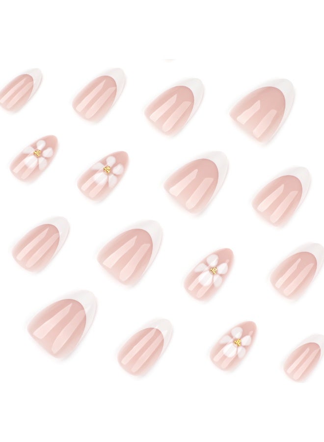 Kanza 24Pcs Press on Nails, False Nails, Fake Nails Set for Women Girls Nail Art Accessories, Press On Nail with Glue Stickers for Easy Apply, Stick On Fingernails Set - Image 4