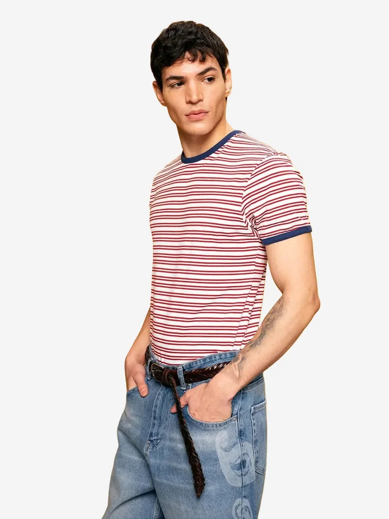 جيستو GIESTO Slim Fit Striped Short Sleeve T-Shirt
