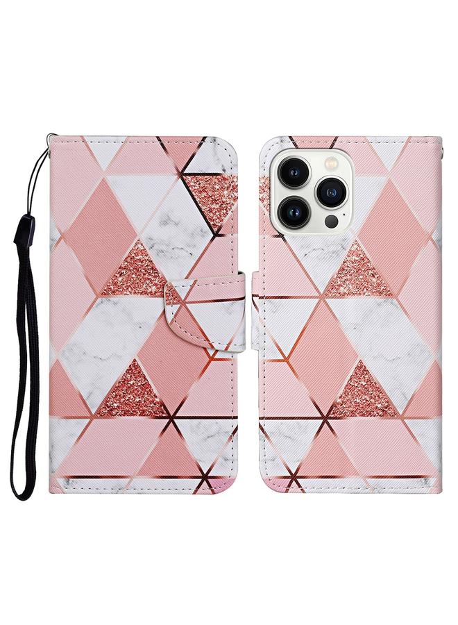 اس-توب جراب هاتف iPhone 16 Pro Max من الجلد القابل للطي برسومات ملونة ثلاثية الأبعاد - Image 1