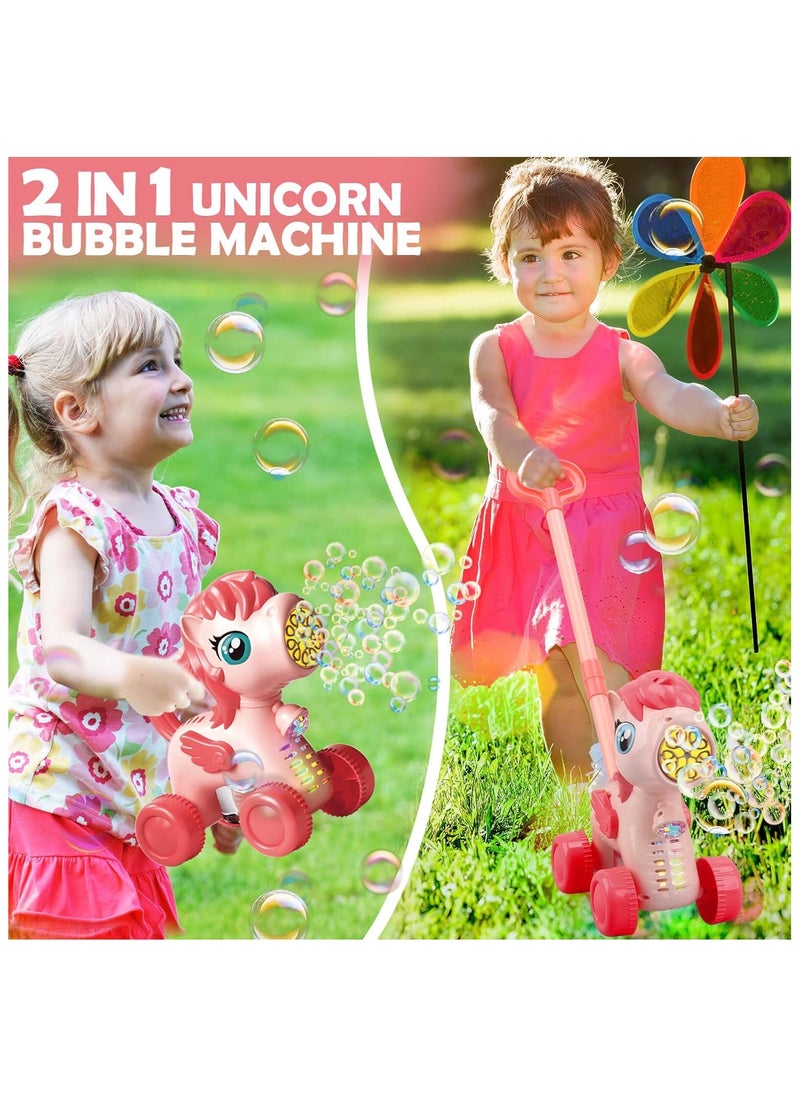 SukkarKids Bubble Lawn Mower for Kids Toys Age 3 4 5 Year Old: Unicorn Bubble Machine for Toddlers, Backyard, Travel, Party, Outdoor Toddler Toys, Birthday Gifts for Toddler Girls  - Image 2