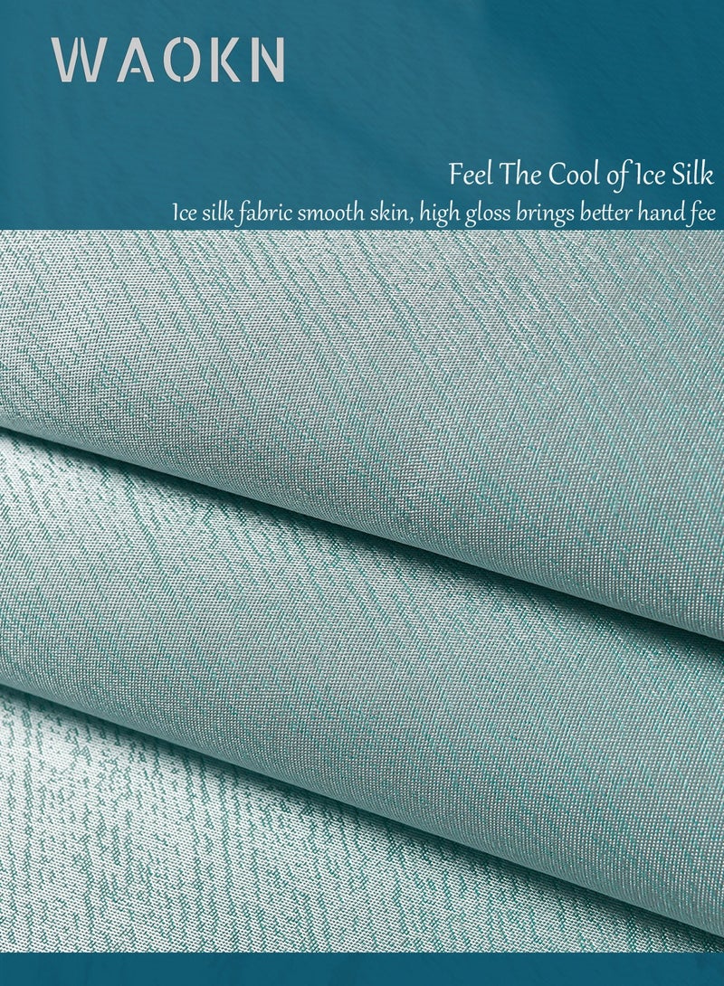 WAOKN Summer New Embroidery Cool Ice Silk Sheet With Two Pillowcase Bring You One Cool Sleep Night - Image 3