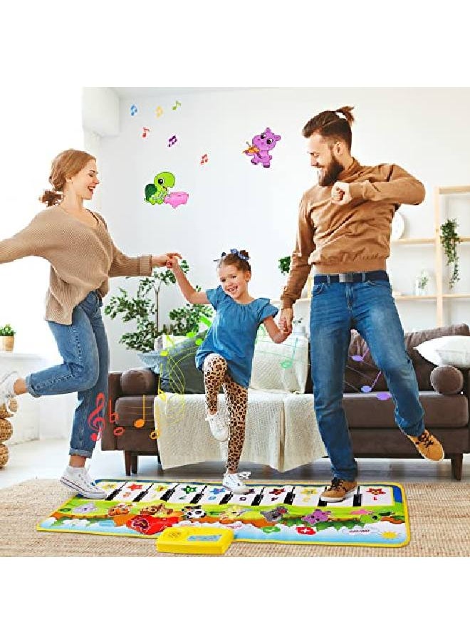 M SANMERSEN - Piano Mat 39.5" X 14" Musical Mat 8 Instrument Sounds Piano Mat For Toddlers Touch Play Dancing Mat Toy For 1 2 3 Year Old Girls Boys Gifts - Image 1