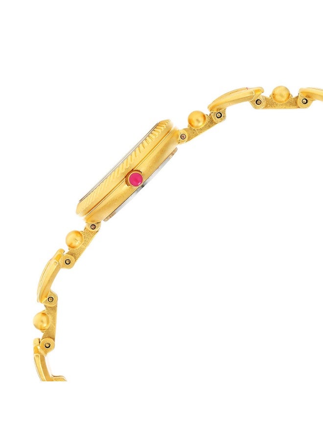 TITAN ساعة رجا أنالوج للنساء 95174YM01 – قرص أبيض، حزام من الفولاذ المقاوم للصدأ بلون الذهب، حركة كوارتز، مقاومة للماء حتى 30م، ساعة أنيقة وجاهزة كهدية - Image 4