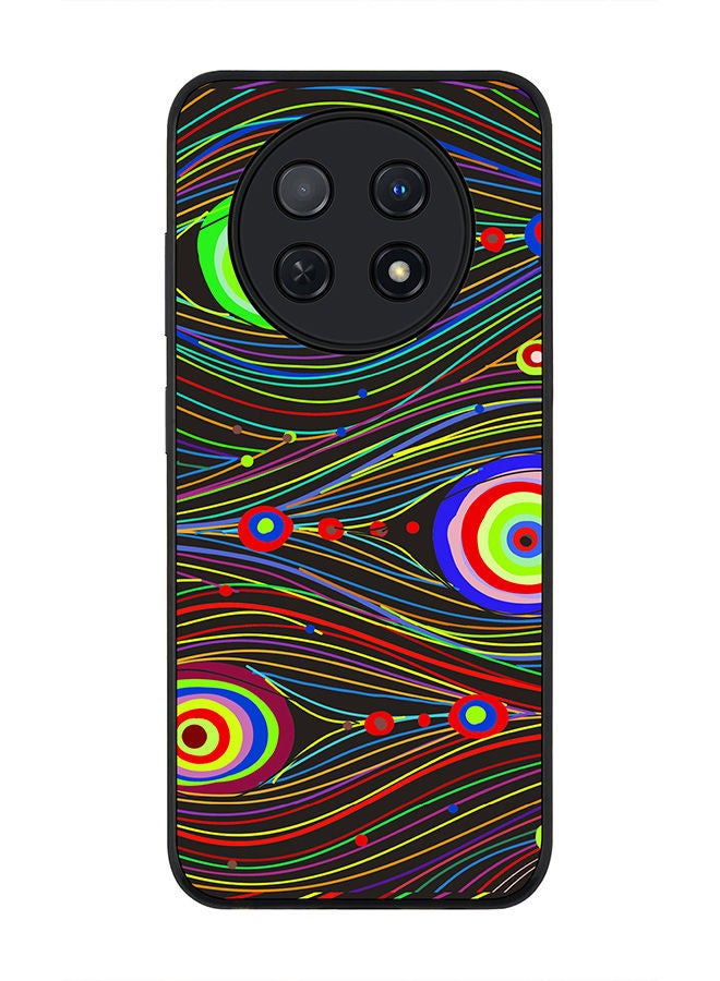 Stylizedd Rugged Black edge case for Huawei Nova Y91 4G  Huawei Enjoy 60X, Slim fit Soft Case Flexible Rubber Edges Anti Drop TPU Gel Thin Cover -  Peacock Eyes - Image 1