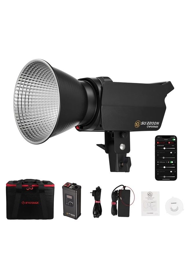 Ifootage ضوء الفيديو LED SL1 220DN، إضاءة LED مستمرة مع 5600 كيلفن ضوء النهار، CRI 98+، سطوع 42000 لوكس @ 1م، 8 تأثيرات ضوئية، تحكم عبر التطبيق، لتسجيل الفيديو الاحترافي - Image 1