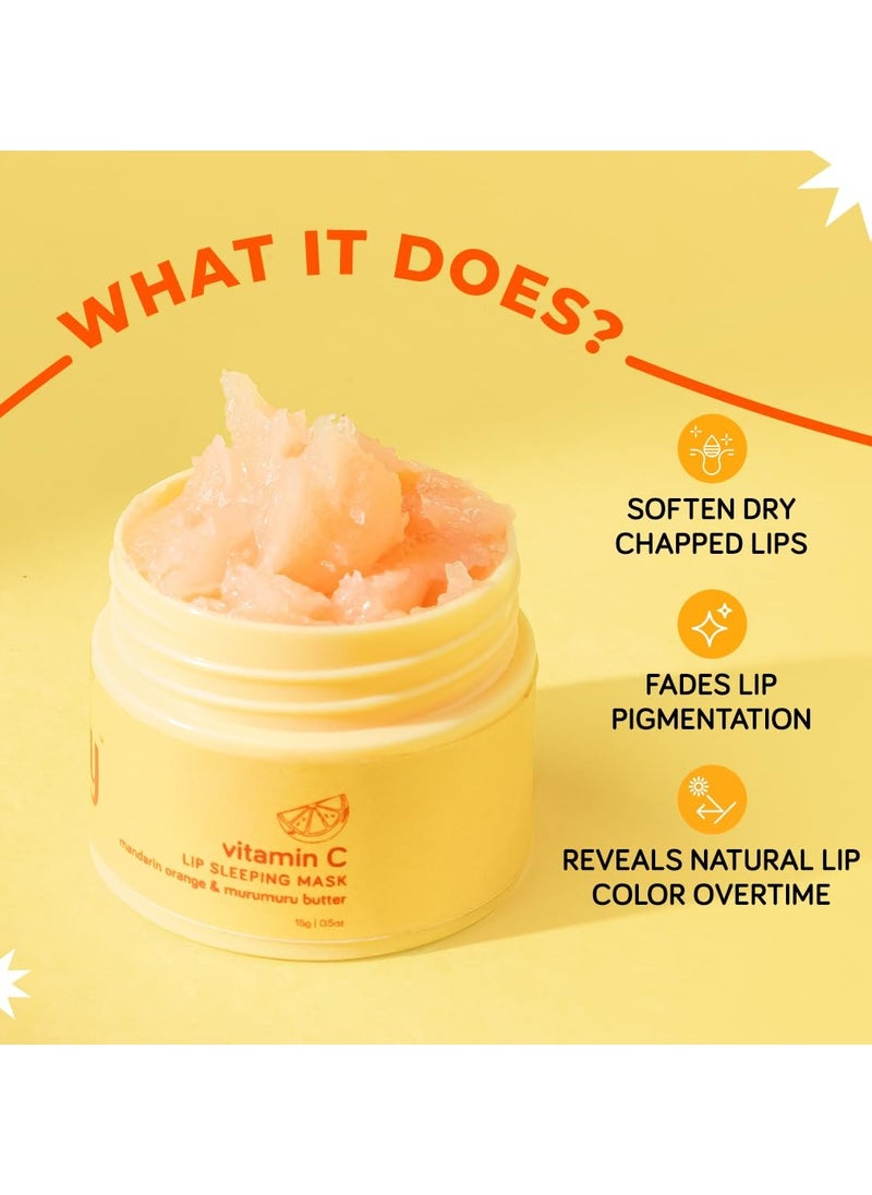 Moody Vitamin C Lip Sleeping Mask for Overnight Hydration & Repair of Chapped Lips | Enriched with Murumuru Butter, Aloe & Hyaluronic Acid | With 24 Hrs Moisturization - 100% Vegan (12gm)  - Image 2