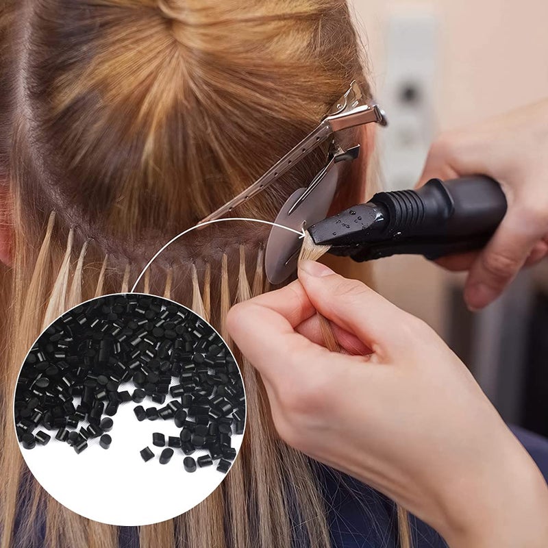 REOU Italian Keratin Glue Hair Adhesive Beads for Hot Fusion Nail/I Tip Hair Extensions 80g- Black - Image 4