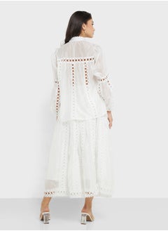 Khizana Top & Skirt Set With Lace Trim  - Image 2