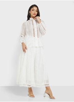 Khizana Top & Skirt Set With Lace Trim  - Image 5