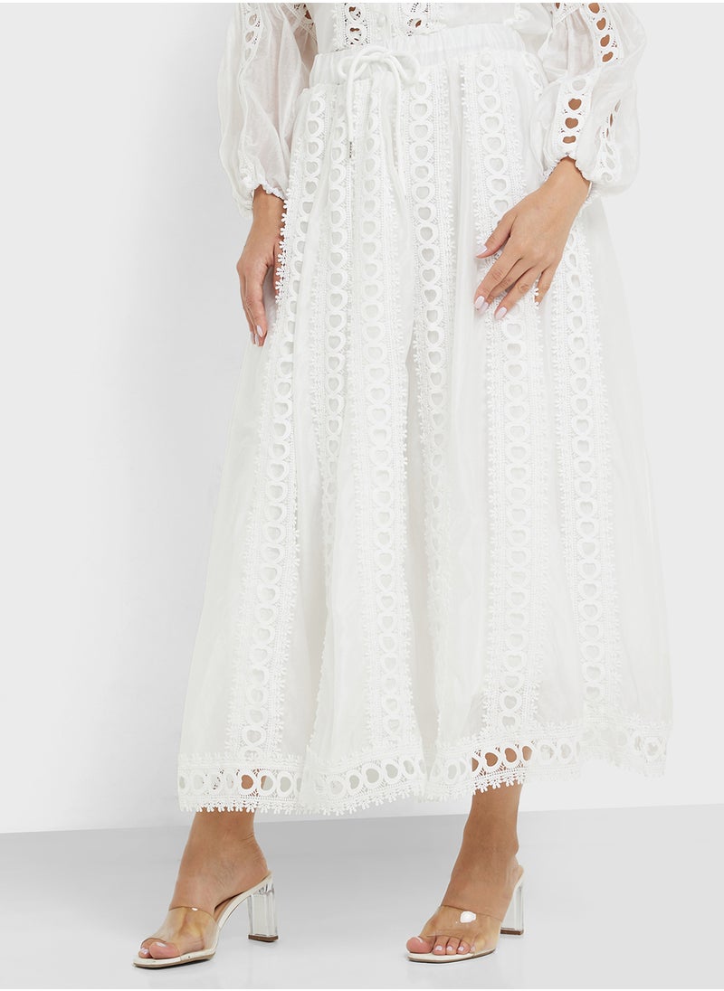 Khizana Top & Skirt Set With Lace Trim  - Image 4