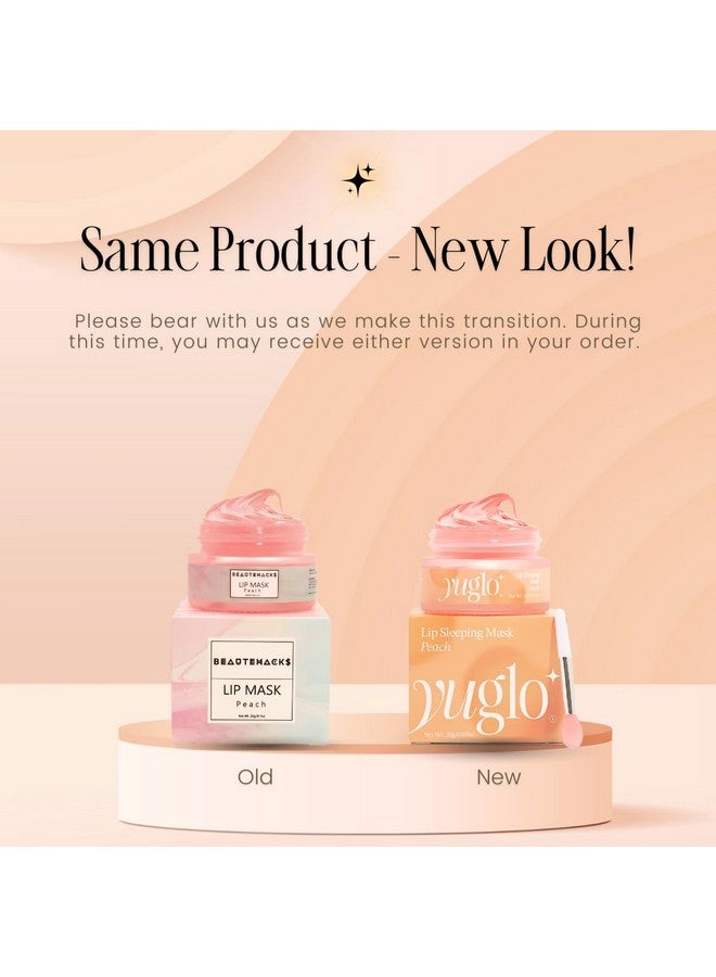 YUGLO Moisture & Collagen Booster Lip Sleeping Mask - Treatment to Restore, Hydrate & Plump Dry Chapped Lips - Peach - Image 2