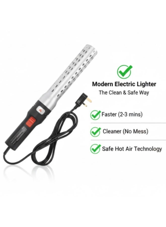 AMM Electric Charcoal Starter for Grill, BBQ, Fire Pit - Fast Ignition, Chemical-Free, Safe Hot Air Lighter - Modern Electric Lighter for Clean & Easy Charcoal Lighting - Image 2