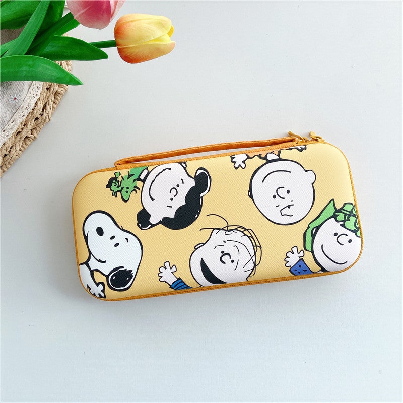 Nintendo swich game console storage bag oled cartoon storage box NS/lite organizing box drop-resistant leather pattern Snub family