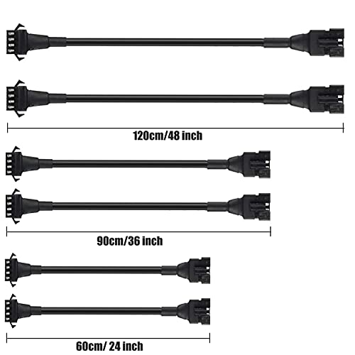JXOFROAD 2PC 24in+2PCS 36in+2PCS 48in RGB LED Extension Cable, Extension Cords Wire for Motorcycles Led Strip Light,Rock Lights - Image 2
