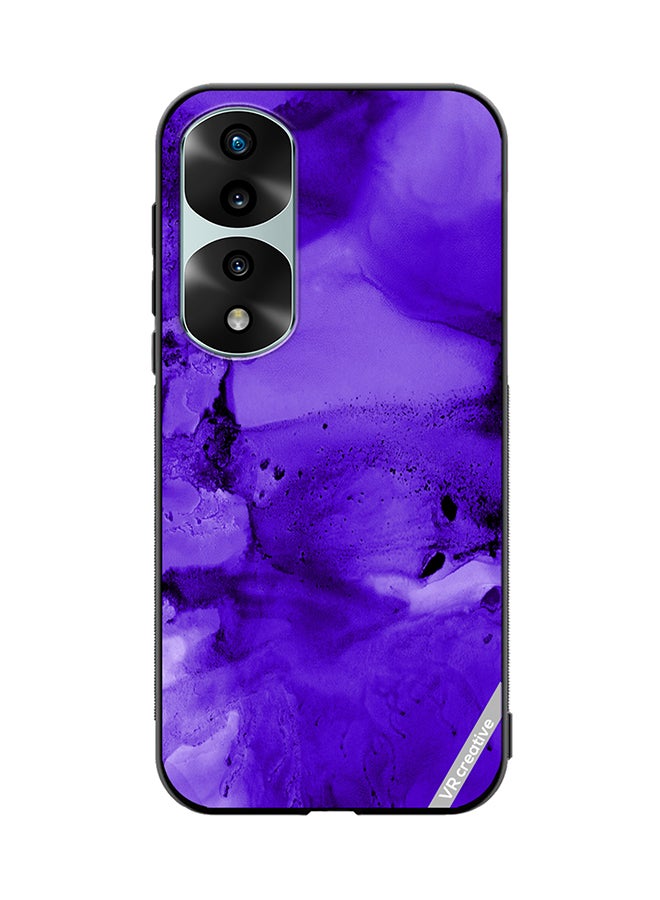 VR CREATIVE Protective Case Cover For Honor 70 Pro Violet Alcohol Ink Wash Texture On White Paper Design Multicolour - Image 1