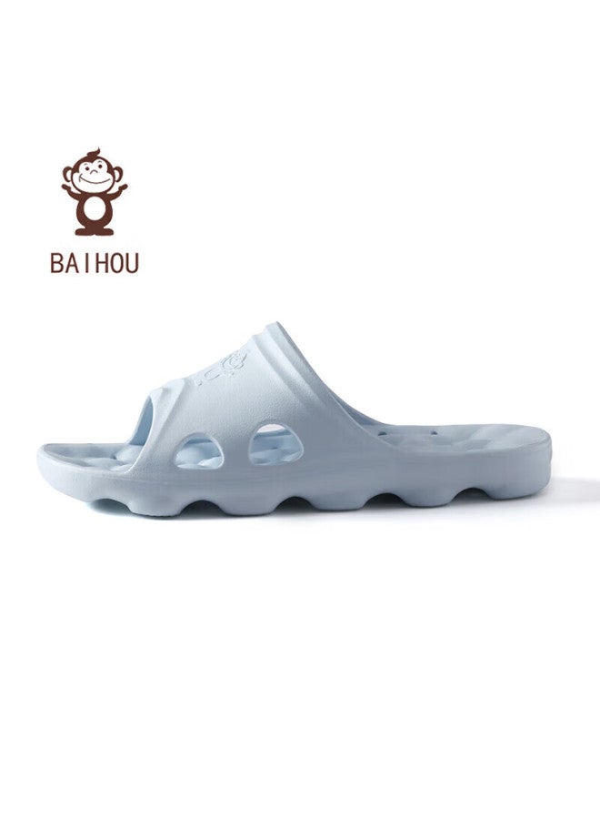 Baihou Side-draining Non-slip Massage Hollow Slippers For Men And Women, Couples, Students, Bathroom, Breathable Sandals, Sky Blue, Size 40-41 - Image 1