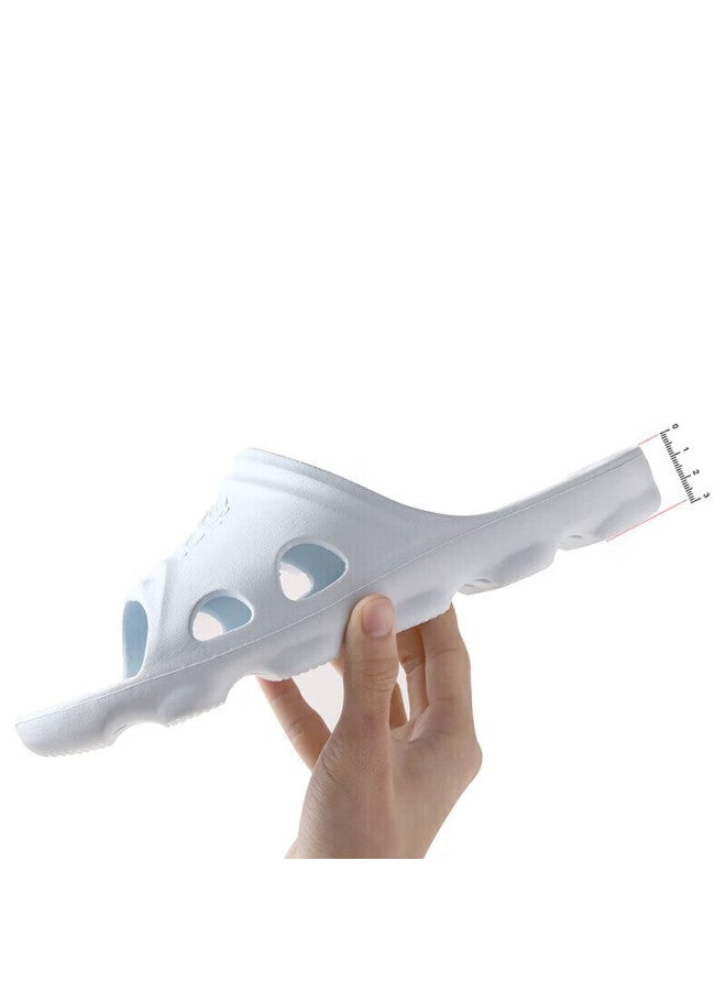 Baihou Side-draining Non-slip Massage Hollow Slippers For Men And Women, Couples, Students, Bathroom, Breathable Sandals, Sky Blue, Size 40-41 - Image 4
