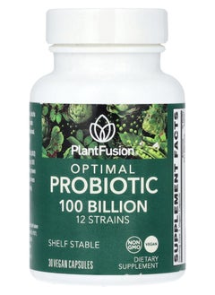 PlantFusion Optimal Probiotic 100 Billion CFU 30 Vegan Capusules 