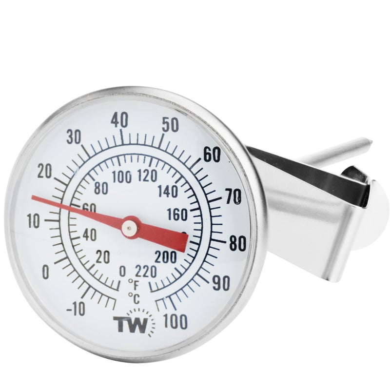 Thermometer World Milk Thermometer for Steaming Milk - Pot Thermometer for Yogurt, Coffee and Cheese Making Supplies with Clip Espresso Machine Accessories Bar Coffee Thermometer for Frothing Milk 165mm Probe - Image 1