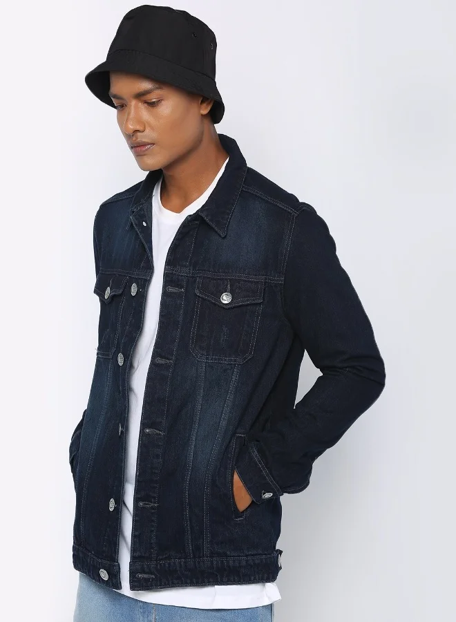 HIGH STAR Men Blue Denim Jacket