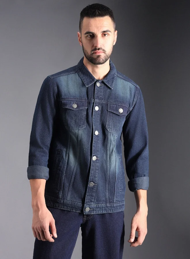 HIGH STAR Men Blue Denim Jacket