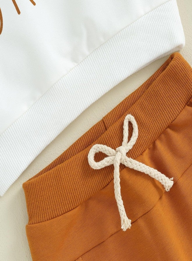 Socutebabe طقم ملابس عيد الشكر للأطفال الصغار من Socutebabe، للبنات والأولاد، بتصميم ديك رومي، سترة بأكمام طويلة وبنطال وافل، ملابس خريفية لطيفة لعيد الشكر (ديك رومي صغير - أبيض، 6-12 شهرًا) - Image 5