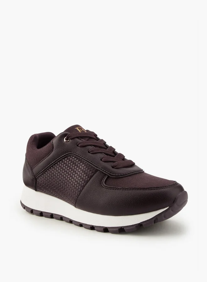 Flora Bella By Shoexpress Textured Lace-Up Sneakers