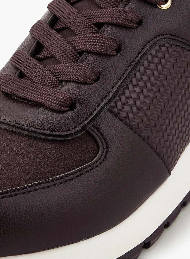 Flora Bella By Shoexpress Textured Lace-Up Sneakers