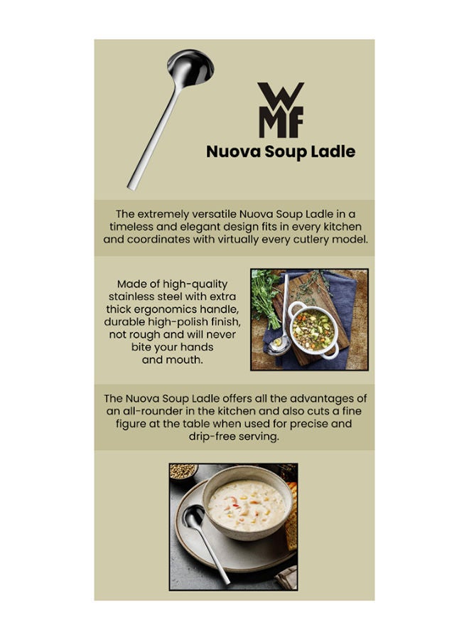 NIBEMINENT Nuova Soup Ladle Silver 29cm - Image 3