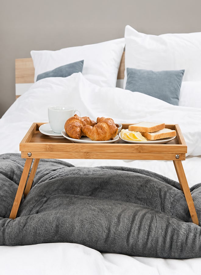 Toshionics Bed Tray Table With Folding Legs Bed Table - Image 2