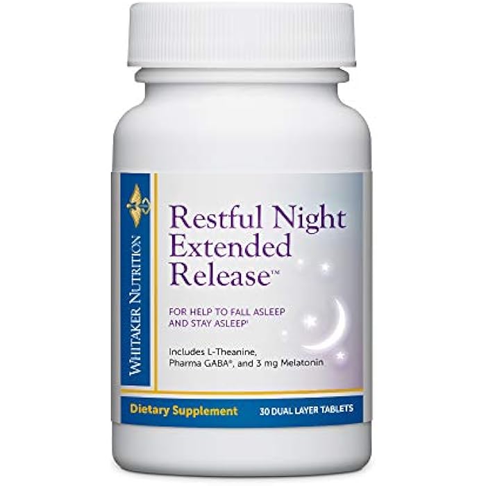 Dr. Whitaker Restful Night Extended Release Melatonin Sleep Aid Helps You Fall Asleep and Stay Asleep Longer with Dual-Layer, Extended Release Technology, 30 Tablets (30-Day Supply) - Image 1