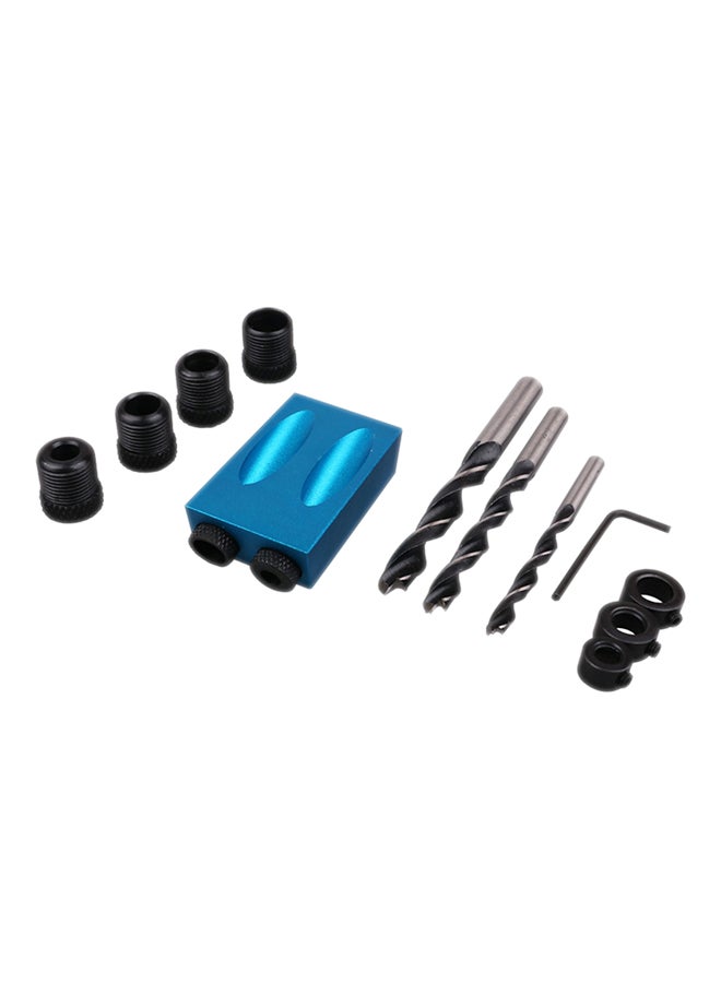 14-Piece Pocket Hole Jig Set Blue/Black 32 x 10 x 8cm