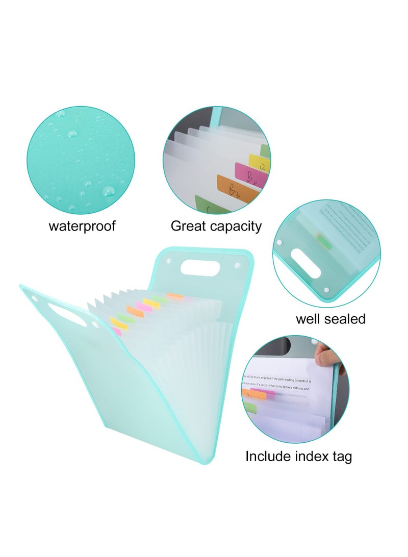 SYOSI 2 Pcs Accordion File Organizer - 13 Pocket Vertical Expanding Folder for A4 Documents - Waterproof and Portable - Perfect Document Receipt Organizer for Classroom, Home, Office  - Image 3