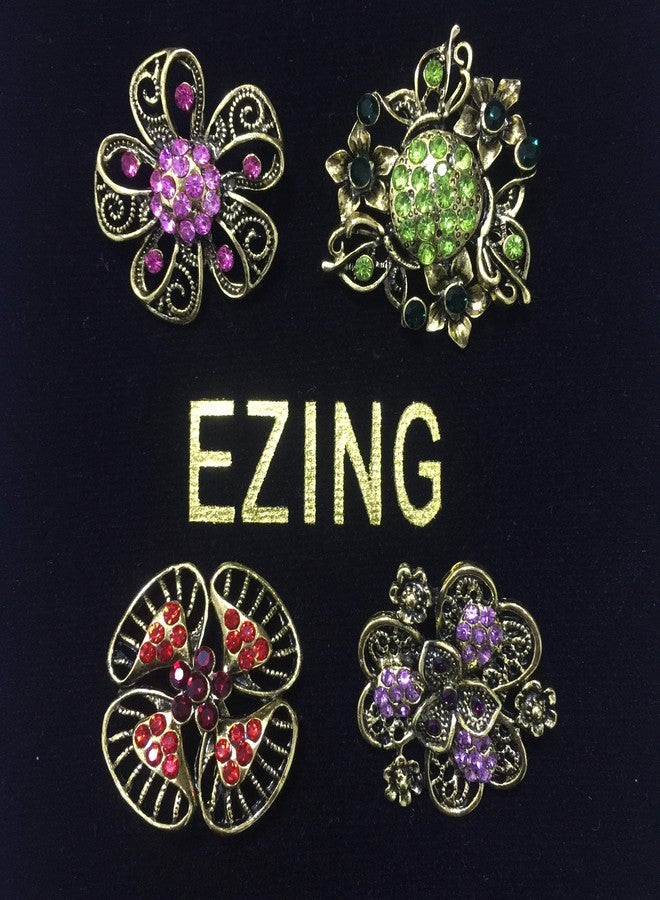 Ezing Lot 24pc Shining Rhinestone Crystal Brooches Pins DIY Wedding Bouquet Kit (E) - Image 4