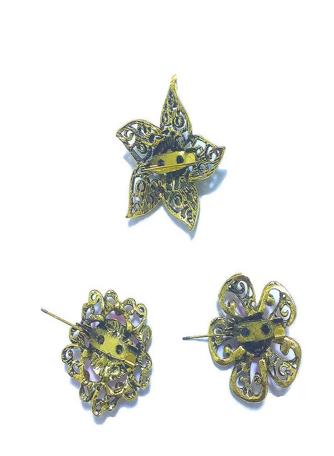 Ezing Lot 24pc Shining Rhinestone Crystal Brooches Pins DIY Wedding Bouquet Kit (E) - Image 3