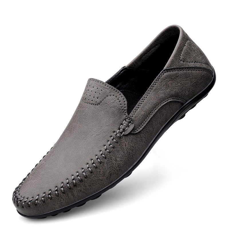 Men'S Shoes 2024 Hollow Hole Mesh Leather Shoes Soft Sole Business Casual Shoes Breathable White Shoes - Image 1