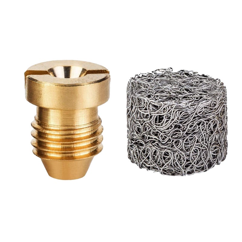 Gold Pressure Washer Nozzle Tip: 2-Piece Set With Stainless Steel Thick Foam Maker - Rust Proof Brass Orifice Nozzle for Car, Window, Driveway Cleaning - Image 1