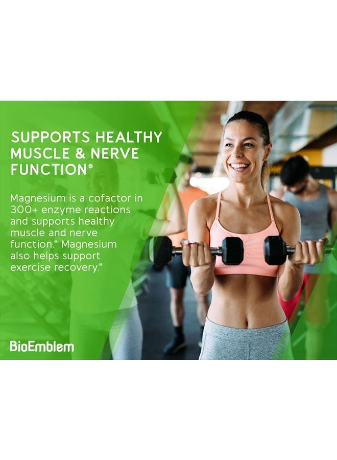 BioEmblem Triple Magnesium Complex | 300mg of Magnesium Glycinate, Malate, & Citrate for Muscles, Nerves, & Energy | High Absorption | Vegan, Non-GMO | 90 Capsules - Image 5
