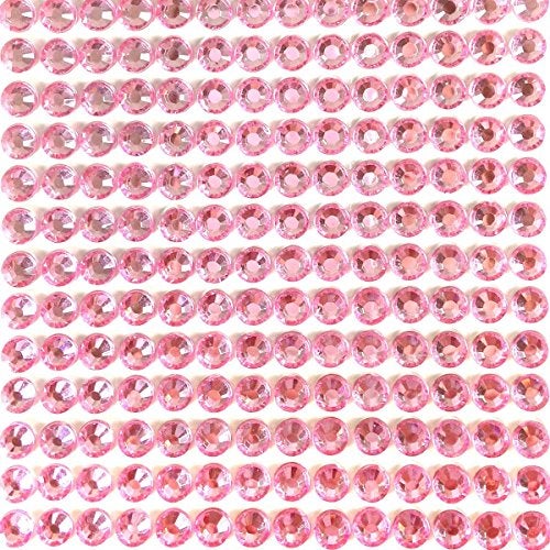 Wrapables 6mm Crystal Diamond Adhesive Rhinestones, 500 Pieces, Pink - Image 1